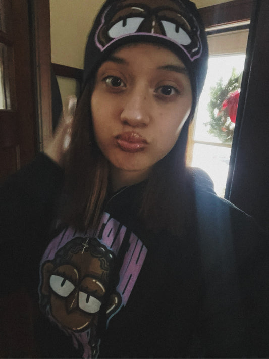 FEMALE HBK BEANIE/BLACK/PINK