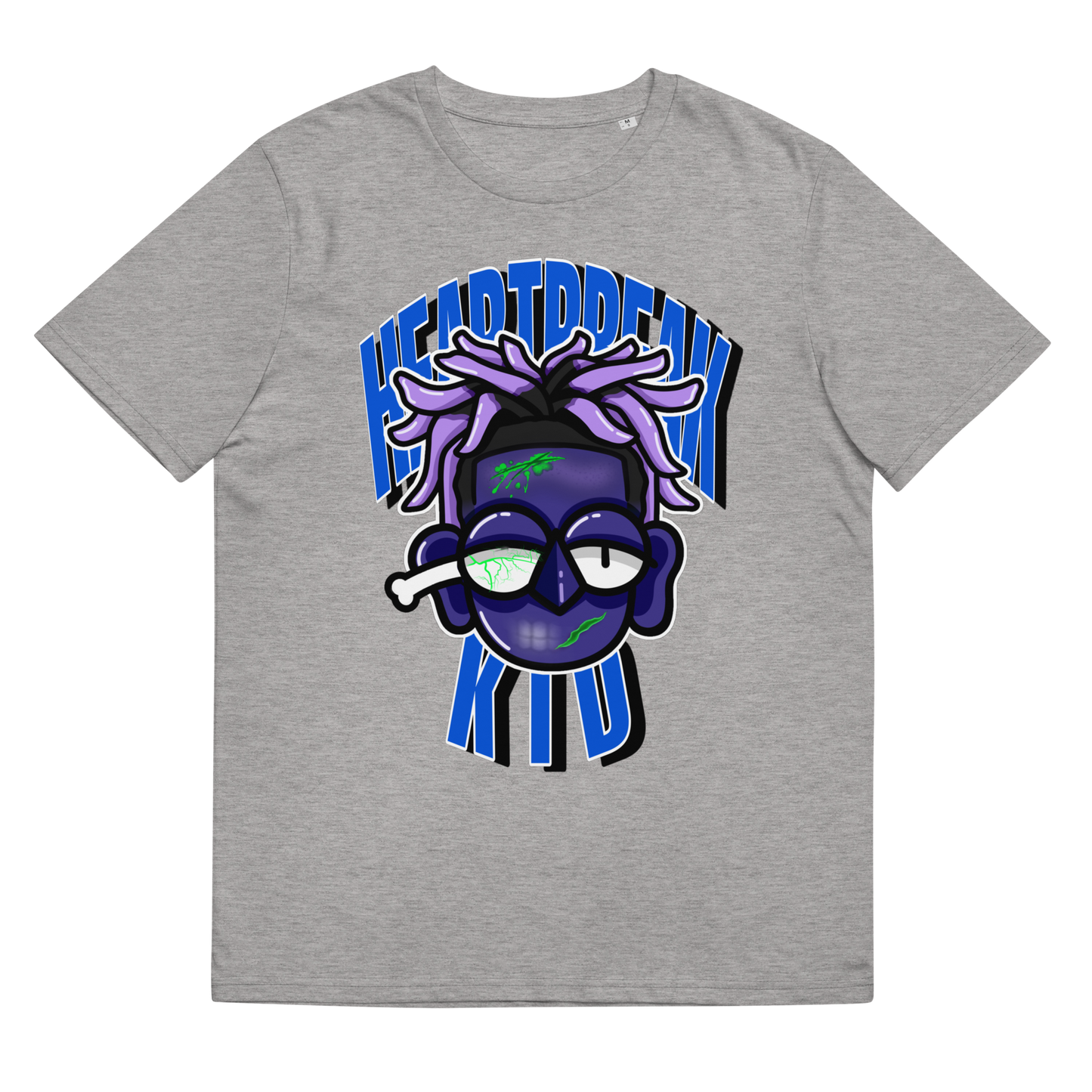 GREY/BLUE HEARTEATER TEE