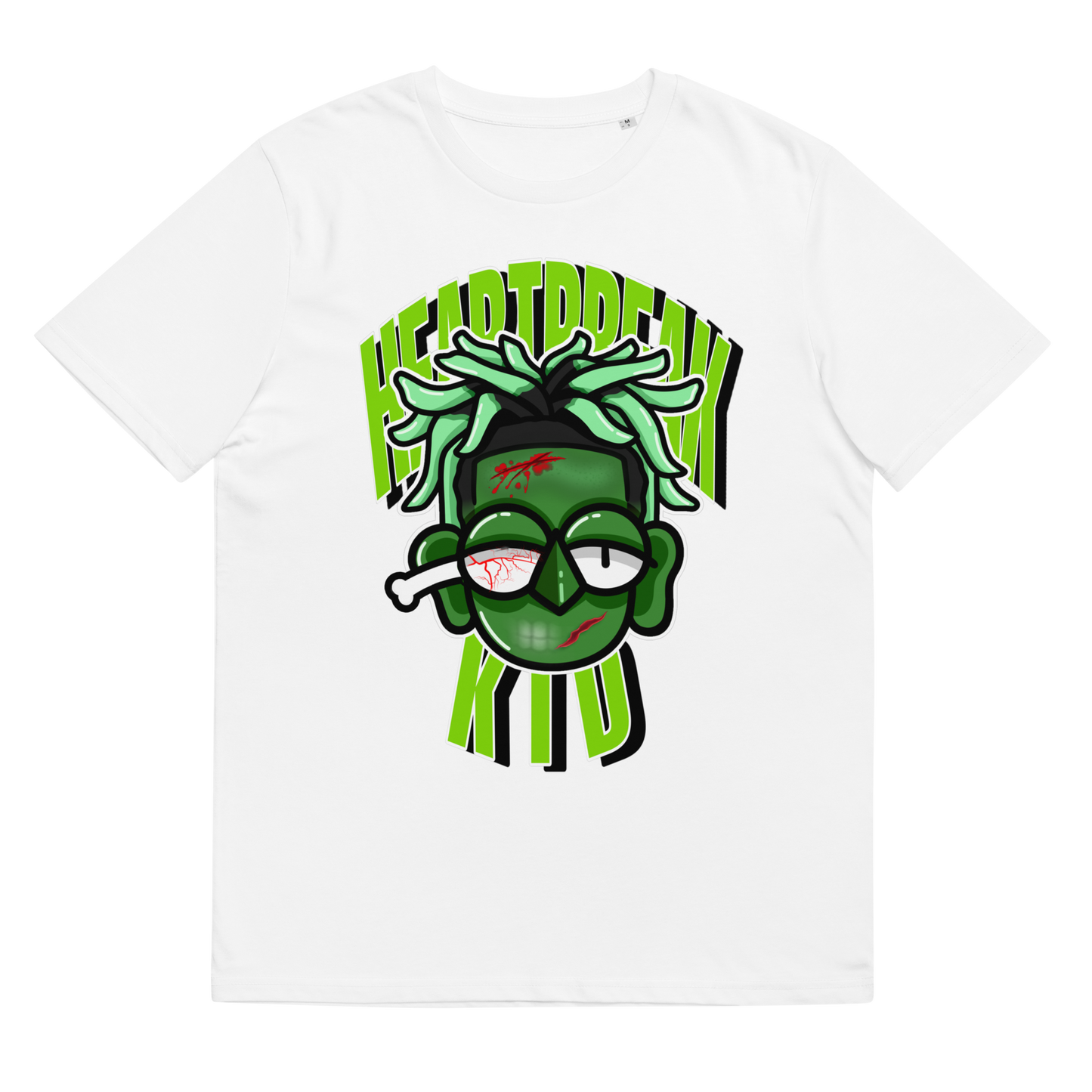 WHITE/GREEN HEARTEATER TEE